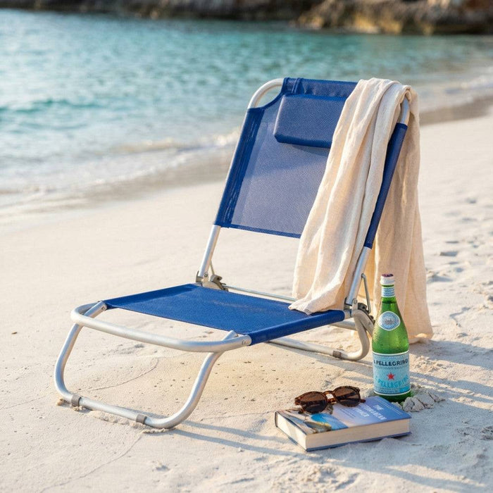 Spiaggina Alluminio Blu Pieghevole 56x47x72h cm