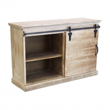 Mobile colonna in metallo e legno, 124x43x81,5 cm, colore marrone