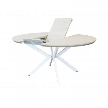Tavolo rotondo allungabile piano MDF melaminico struttura metallo bianca