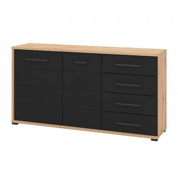 Mobile Lusitania in truciolare bilaminato rovere e nero antracite 161,5x40x84