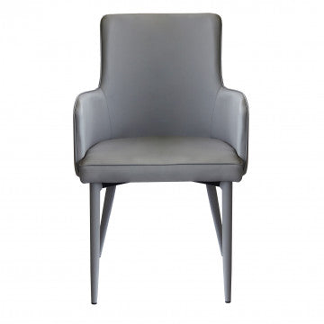 Poltrona in ecopelle grigio chiaro, dimensioni 56x54x89 cm, peso 8,3 kg