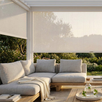 Laterale manuale in textilene per pergola bioclimatica, 287 x 200 cm