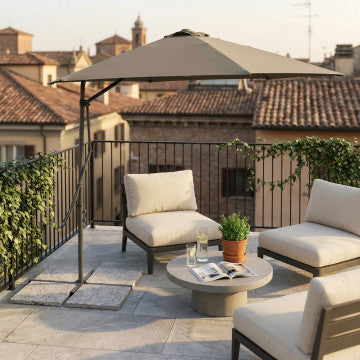 Ombrellone con telo poliestere 180 gr, 6 stecche metalliche, mantovana antivento