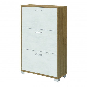 Scarpiera 3 ante MDF 70x29x118 cm colore noce stelvio e ossido