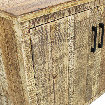 Mobile 2 ante in legno naturale con gambe metallo nero 90x45x83cm