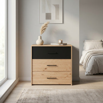 Comò 80,6x33,2x80,5 cm truciolare bilaminato rovere chiaro