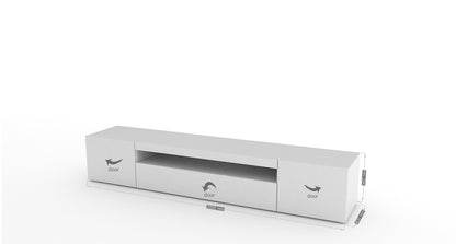 Porta TV con 2 ante + anta ribalta in finitura bianco lucido - DAIQUIRI Porta tv Italy Web forniture   