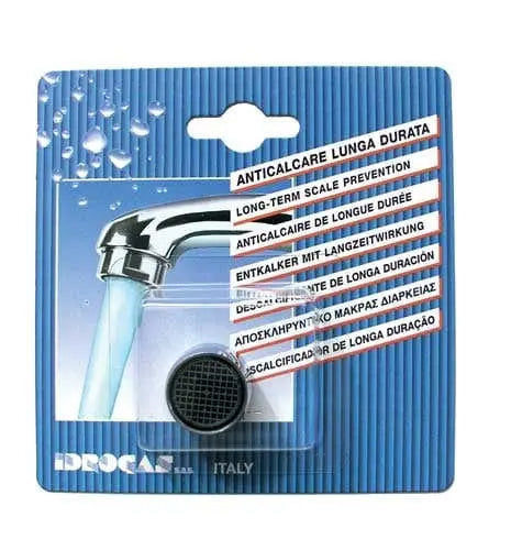 Aeratore cromato 22x1 femmina in blister singolo, accessorio per rubinetti da cucina con funzione anticalcare a lunga durata.