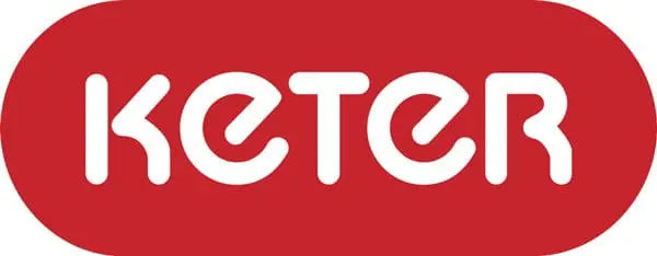 Logo Keter rosso con scritta bianca, marchio del produttore dell'organizer cantilever con 22 scomparti disponibile su Hobby Shop Solution.