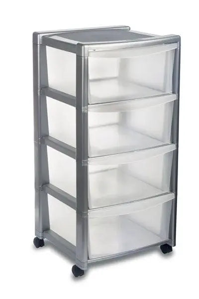 Cassettiera libera 4 silver Cassettiere STEFANPLAST   