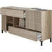 Credenza 2 ante e 2 cassetti in melaminico con ante aperte e cassetti estraibili, ideale per riporre oggetti. Dimensioni 154x41x75 cm.