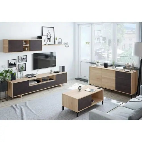 Credenza in Rovere Ossido con 2 Ante e 3 Cassetti Buffet e credenze FORES   