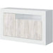 Credenza 3 ante bianco anticato con finitura in bianco Artik e ripiani interni, ideale per arredare con eleganza e funzionalità. Dimensioni 144x42x87 cm.