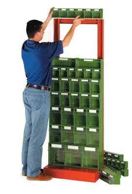 Espositore telaio con base h.195 grigio per armadietti attrezzi, struttura in acciaio verniciato con guide per cassettiere madia.
