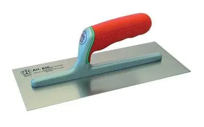 Frattone in acciaio saldato FRATT.C/M.ECCELSA 280X120 ART.848 con manico ergonomico rosso, dimensioni 120x280 mm, ideale per lavori edili.