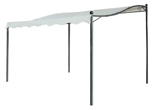 Gazebo veranda mt.3x2,5 ecru con struttura in acciaio verniciato e telo copertura 180 gr/mq, ideale per arredo esterno e giardino.
