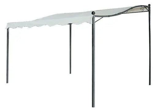 Gazebo veranda mt.3x2,5 ecru con struttura in acciaio verniciato e telo copertura 180 gr/mq, ideale per arredo esterno e giardino.