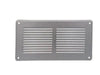 Griglia sovrapporre mm240x140 AL/Z rettangolare in Aluzink con alette inclinate e rete, ideale per ventilazione e riscaldamento.