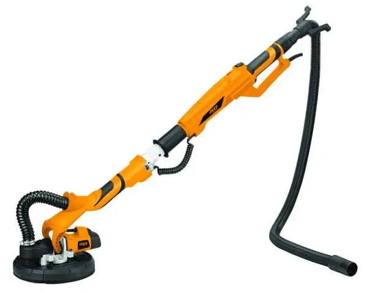 Levigatrice a giraffa 600W Ingco con tubo di aspirazione, impugnatura ergonomica e testa rotante, ideale per pareti e soffitti.