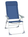 Poltrona relax reclinabile blu con struttura in alluminio Ø 22 mm, regolabile in 5 posizioni, ideale per arredo giardino e spiaggia.
