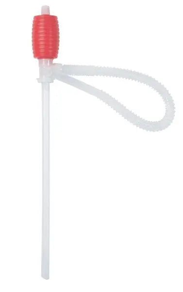 Pompa travaso manuale standard con tubo flessibile, ideale per trasferire liquidi sotto 50°C, esclusa benzina, con design pratico e resistente.