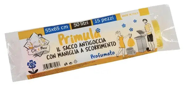 Sacco pattum.c/m.55x65(pz15)giallo Sacchetti spazzatura ELEPACKING   