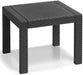 Tavolino quadrato in polipropilene effetto rattan del salotto Alabama Graphite, resistente e perfetto per uso esterno