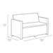 Disegno tecnico con dimensioni del divano Salotto Alabama Graphite, utile per pianificare l’arredo da giardino