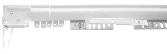 SCORRITENDA EASY CM.213-400 binario estensibile in acciaio verniciato bianco con supporti regolabili e tendicorda incluso.