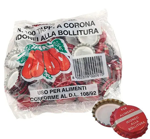 Tappi corona in busta da 100 pz.  COMMERCIALE IMBALLAGGI   